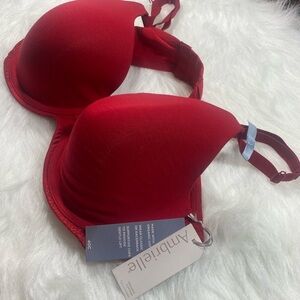 Ambrimelle cherry cordial bra 40C organic cotton fabric.